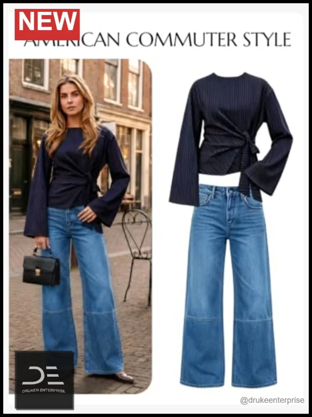 High Waisted Flared Bell Bottom Jeans with Raw Hem - Stretch Cotton Denim Pants
